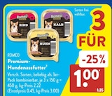 Premium-Hundenassfutter von Romeo im aktuellen ALDI SÜD Prospekt für 1,00 €