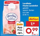 frische Landmilch von Landliebe für 0,99 € bei Netto Marken-Discount im Angebot frische Landmilch von Landliebe im aktuellen Netto Marken-Discount Prospekt
