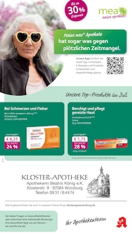Aktueller mea - meine apotheke Prospekt "Unsere Juli-Angebote" Seite 1 von 4 Seiten für Würzburg