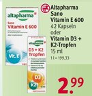 Sano Vitamin E 600 oder Vitamin D3 + K2-Tropfen von Altapharma im aktuellen Rossmann Prospekt
