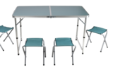 Table de camping pliante avec ses 4 tabourets en promo chez Bazarland Nancy à 29,99 €