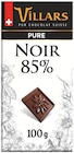 Chocolat Noir 85 % - Villars en promo chez Colruyt Vandœuvre-lès-Nancy à 1,39 €