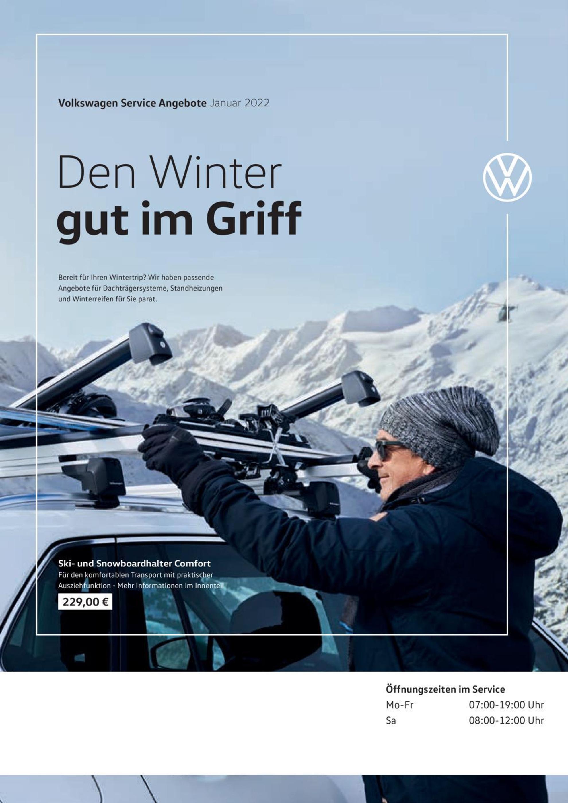 Volkswagen Prospekt für Brandenburg mit 1 Seite Volkswagen Prospekt für Brandenburg: "Den Winter gut im Griff", 1 Seite, 01.01.2022 - 28.02.2022