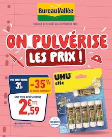 Prospectus Bureau Vallée de la semaine "ON PULVÉRISE LES PRIX !" avec 1 pages, valide du 18/08/2025 au 06/09/2025 pour Libourne et alentours