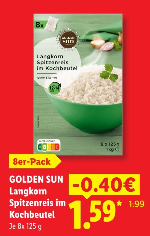 Langkorn Spitzenreis im Kochbeutel