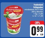 Schlagsahne Angebote von Frankenland bei E center Amberg für 0,99 €