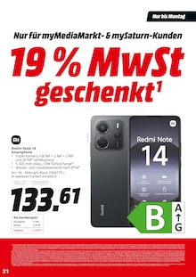 Smartphone im aktuellen MediaMarkt Saturn Prospekt (Lübeck) Smartphone im MediaMarkt Saturn Prospekt "19% MwSt geschenkt" mit 21 Seiten (Lübeck)