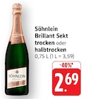 Brillant Sekt trocken Angebote von Söhnlein bei E center Homburg für 2,69 €