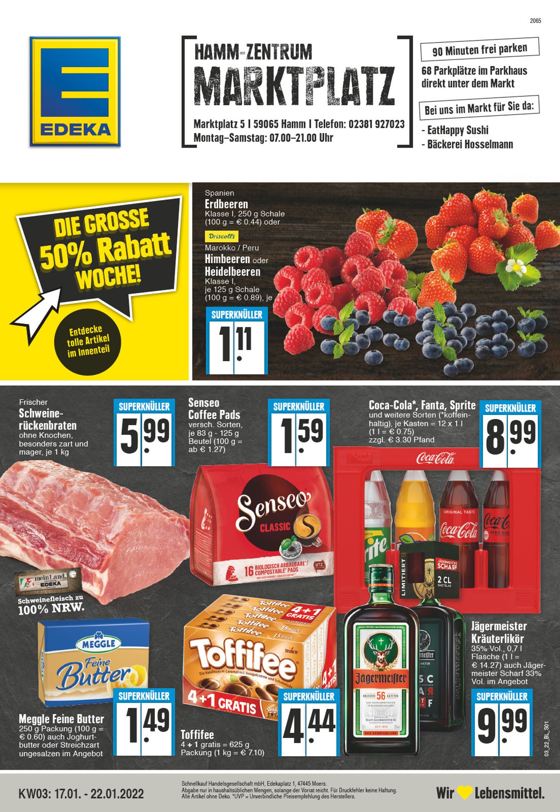 EDEKA Prospekt für Hamm mit 24 Seiten EDEKA Prospekt für Hamm: "Aktuelle Angebote", 24 Seiten, 17.01.2022 - 22.01.2022
