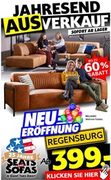 Seats and Sofas Prospekt für Regensburg mit 1 Seite Seats and Sofas Prospekt für Regensburg: "JAHRESEND AUSVERKAUF", 1 Seite, 02.12.2023 - 09.12.2023