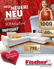 Aktueller Polstermöbel Fischer Möbel & Einrichtung Prospekt in Mötzing und Umgebung, "NEU! NEUER! NEU-ERÖFFNUNG" mit 45 Seiten, 05.01.2025 - 12.01.2025