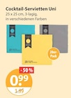 Cocktail-Servietten Uni von  im aktuellen V-Markt Prospekt für 0,99 €