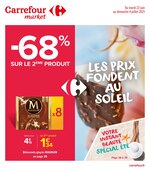 Catalogue Carrefour Market à Ronchin, avec 48 pages Prospectus Carrefour Market à Ronchin, "Les prix fondent au soleil", 48 pages, 22/06/2021 - 04/07/2021