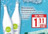 Mineralwasser von Rheinsberger Preussenquelle für 1,11 € bei EDEKA im Angebot Mineralwasser von Rheinsberger Preussenquelle im aktuellen EDEKA Prospekt