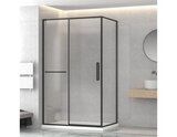 Paroi de douche laterale noire mat et verre transparent - L.80 x H.195 cm en promo chez Brico Dépôt Marignane à 109,00 €