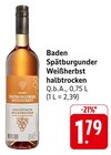 Baden Spätburgunder Weißherbst halbtrocken Angebote bei EDEKA Friedrichshafen für 1,79 €