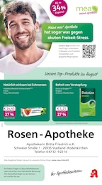 mea - meine apotheke Prospekt für Nordenham mit 4 Seiten mea - meine apotheke Prospekt für Nordenham: "Unsere August-Angebote", 4 Seiten, 01.08.2026 - 31.08.2026