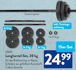 Langhantel-Set, 20 kg im ALDI SÜD Prospekt Langhantel-Set, 20 kg von CRANE im aktuellen ALDI SÜD Prospekt für 24,99 €