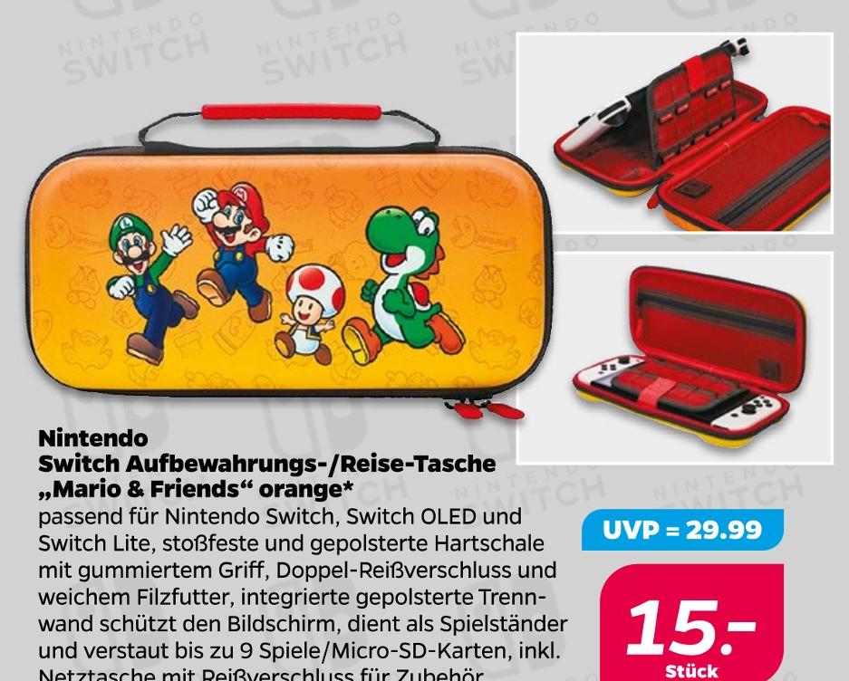 Switch Aufbewahrungs-/Reise-Tasche „Mario & Friends“ orange