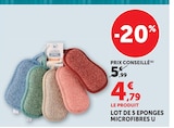 Lot de 5 eponges microfibres - U dans le catalogue Super U
