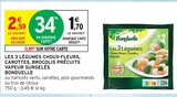 Les 3 légumes choux-fleurs, carottes, brocolis précuits vapeur surgelés - Bonduelle - Intermarché à Grenoble Les 3 légumes choux-fleurs, carottes, brocolis précuits vapeur surgelés - Bonduelle en promo chez Intermarché Grenoble à 1,70 €