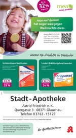 mea - meine apotheke Apotheken Prospekt der aktuellen Woche mit 4 Seiten, gültig von 01.12.2025 bis 31.12.2025, in Glauchau und Umgebung Aktueller mea - meine apotheke Apotheken Prospekt in Glauchau und Umgebung, "Unsere Dezember-Angebote" mit 4 Seiten, 01.12.2025 - 31.12.2025
