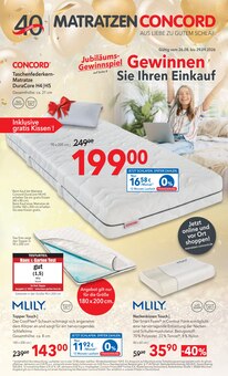 Nackenkissen im aktuellen Matratzen Concord Prospekt (Wuppertal) Nackenkissen im Matratzen Concord Prospekt "AUS LIEBE ZU GUTEM SCHLAF" mit 8 Seiten (Wuppertal)