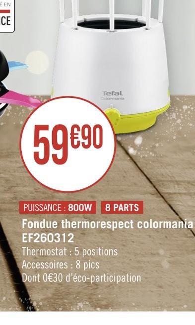 Tefal Thermorespect Colormania EF260312 - Casserole à fondue
