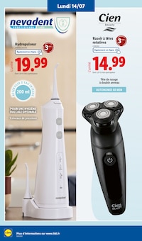 Promotion Hydropulseur dans le prospectus Lidl, valable du 10/07/2025 au 16/07/2025 Promo Hydropulseur dans le catalogue Lidl du moment à la page 58
