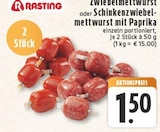 Aktuelles Zwiebelmettwurst oder Schinkenzwiebelmettwurst mit Paprika Angebot bei E center in Köln ab 1,50 €