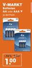 Batterien AA im V-Markt Prospekt Batterien AA von V-MARKT im aktuellen V-Markt Prospekt für 1,00 €