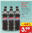 Cola von Pepsi oder Schwap Schwip für 3,99 € bei Netto Marken-Discount im Angebot Cola von Pepsi oder Schwap Schwip im aktuellen Netto Marken-Discount Prospekt