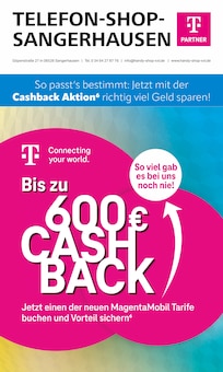 Telefon Shop Sangerhausen Prospekt Bis zu 600€ CASH BACK mit  Seiten