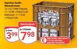 Aktuelles Quelle Mineralwasser Angebot bei GLOBUS in Duisburg ab 3,99 €