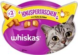Knuspertaschen oder Snack von Whiskas oder Dreamies im aktuellen REWE Prospekt für 1,19 €