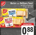 Butter Toast oder Vollkorn Toast Angebote von GUT & GÜNSTIG bei EDEKA Lippstadt für 0,88 €