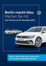 Volkswagen Prospekt "Berlin macht blau. Machen Sie mit.", 4 Seiten, für Bernau, 22.11.2019 - 29.11.2019 Volkswagen Prospekt "Berlin macht blau. Machen Sie mit.", 4 Seiten, für Bernau, 22.11.2019 - 29.11.2019