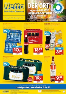 Mineralwasser im Netto Marken-Discount Prospekt "DER ORT, AN DEM DU IMMER AUSGEZEICHNETE PREISE FINDEST." mit 2 Seiten (Mannheim)