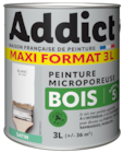 Peinture Microporeuse Bois Maxi Format 3L Blanc Satin - Addict - Décor Discount à Alès Peinture Microporeuse Bois Maxi Format 3L Blanc Satin - Addict en promo chez Décor Discount Alès à 29,90 €