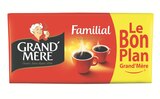 Café moulu Familial «Le Bon Plan» - GRAND MÈRE en promo à 3,70 € chez Carrefour Market Café moulu Familial «Le Bon Plan» - GRAND MÈRE dans le catalogue Carrefour Market