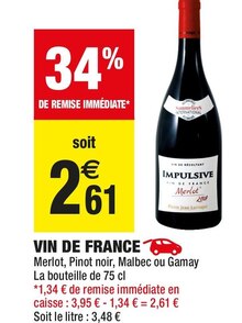 Vin de france - Carrefour Market à Aulnay-sous-Bois Vin de france en promo chez Carrefour Market Aulnay-sous-Bois à 2,61 €
