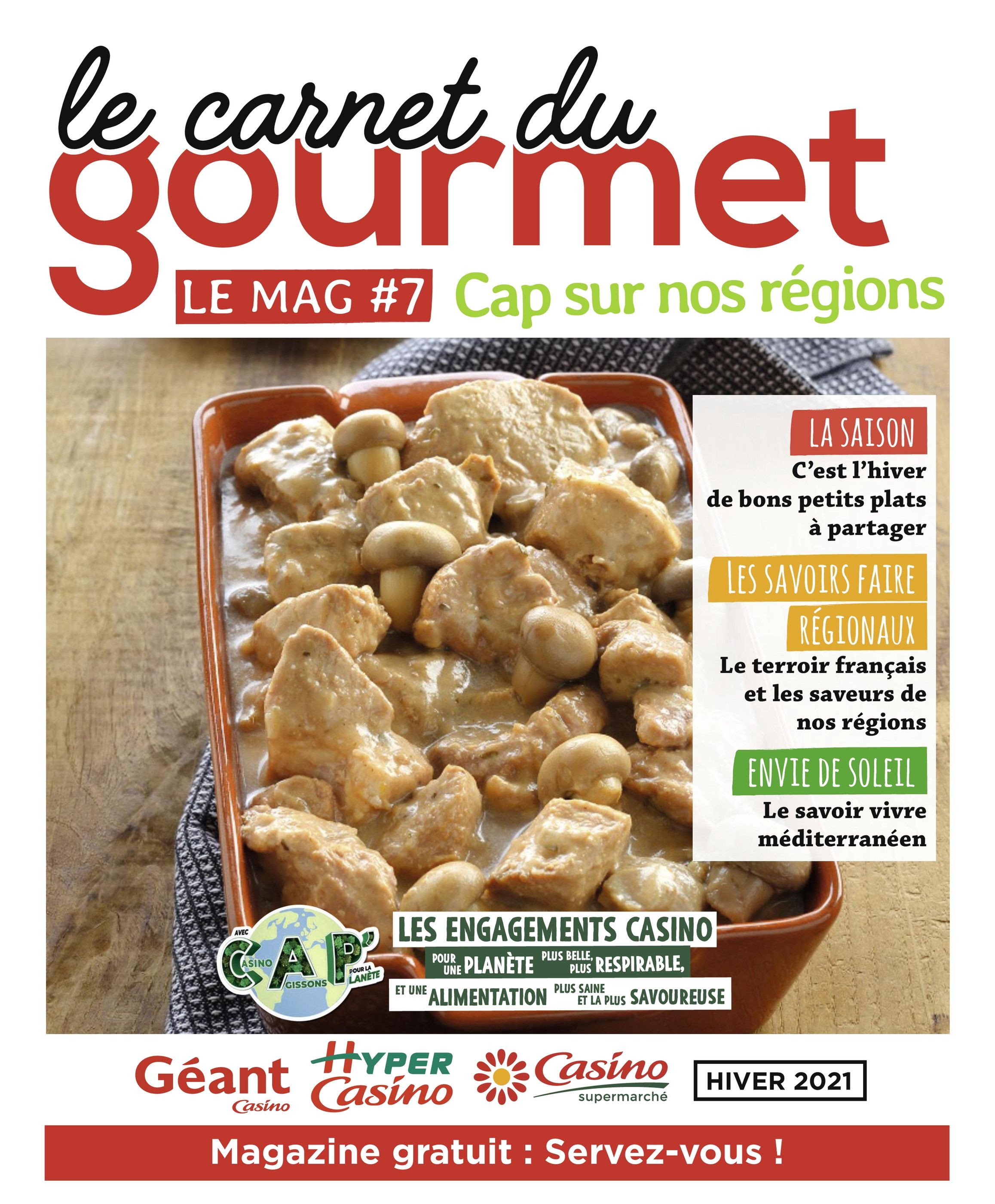 Catalogue Casino Supermarchés à Saint-Vrain, avec 28 pages Prospectus Casino Supermarchés à Saint-Vrain, "Le carnet du gourmet : Cap sur nos régions", 28 pages, 15/11/2021 - 31/12/2021