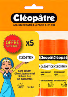 Lot de 5 colles 8 gr - Bureau Vallée à Vandœuvre-lès-Nancy Lot de 5 colles 8 gr en promo chez Bureau Vallée Vandœuvre-lès-Nancy à 1,39 €