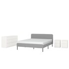 Schlafzimmermöbel 4er-Set Knisa hellgrau/weiß 140x200 cm Angebote von SLATTUM / KULLEN bei IKEA Straubing für 257,98 €
