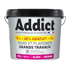 Peinture Addict murs et plafonds blanc velours 10L+20% gratuits - Addict dans le catalogue Décor Discount