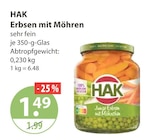 Erbsen im V-Markt Prospekt Erbsen mit Möhren von HAK im aktuellen V-Markt Prospekt für 1,49 €
