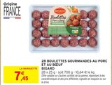 Promo 28 BOULETTES GOURMANDES AU PORC ET AU BŒUF à 7,45 € dans le catalogue Intermarché à Vaux-sur-Mer