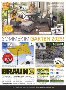 Sonnenschirm im BRAUN Möbel-Center Prospekt "SOMMER, SONNE, GARTENMÖBEL" mit 4 Seiten (Reutlingen)