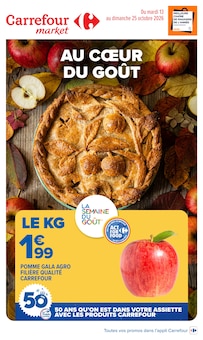 Catalogue Carrefour Market de la semaine 41, "AU COEUR DU GOÛT", page 1, 13/10/2026 - 25/10/2026 Prospectus Carrefour Market en cours, "AU COEUR DU GOÛT", page 1 sur 17