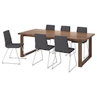 Tisch und 6 Stühle Eichenfurnier braun las./verchromt Gunnared dunkelgrau Angebote von MÖRBYLÅNGA / LILLÅNÄS bei IKEA Norderstedt für 978,94 €
